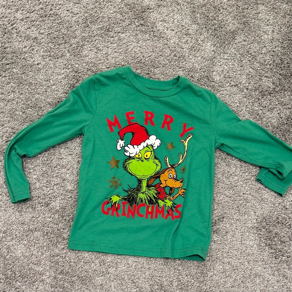 Jumping Beans Green Merry Grinch Long Sleeve Tee